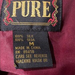 100% Pure Men's Silk Jacket - Rich Burgundy
